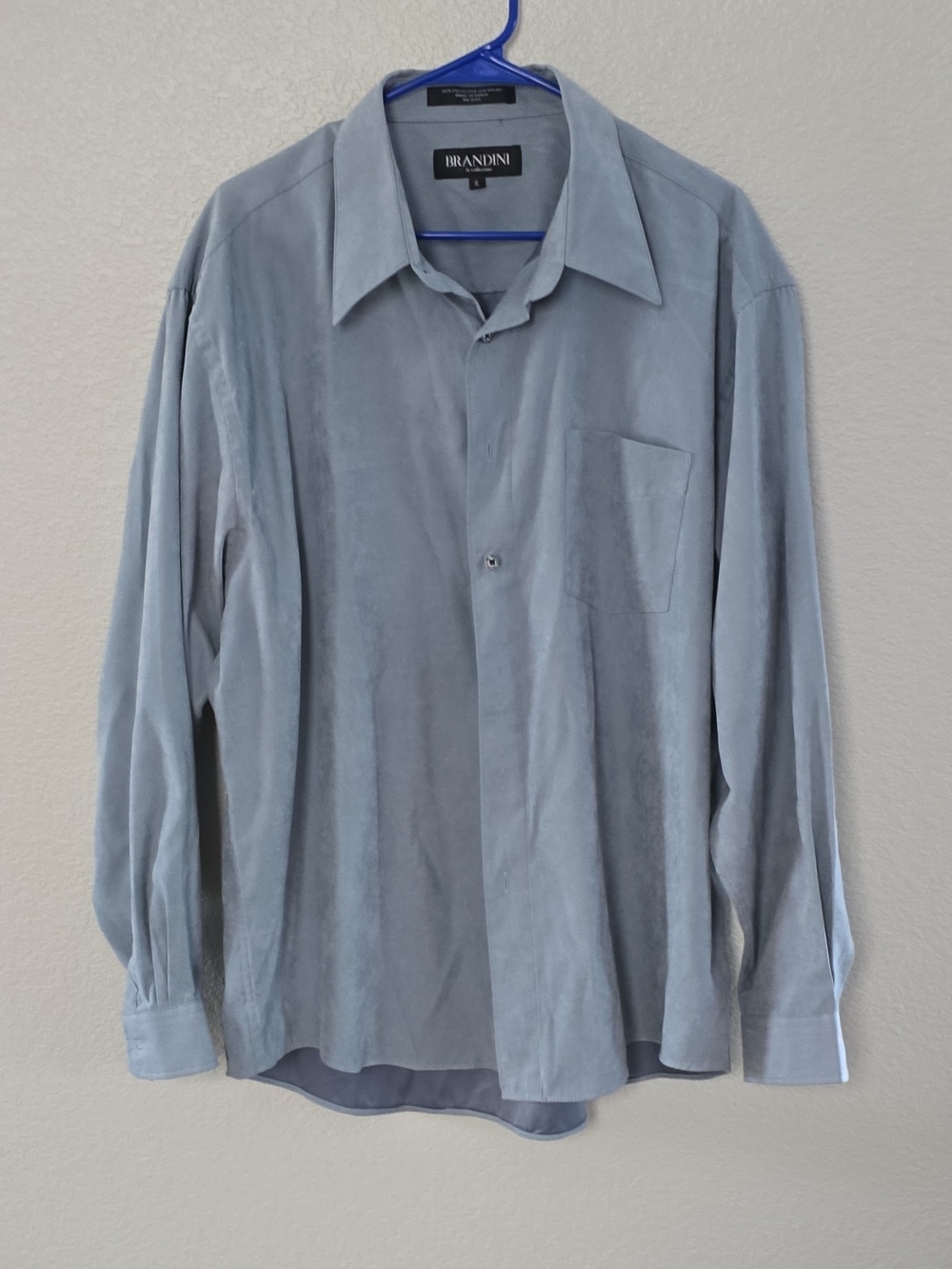 Brandini Men's Light Gray Long-Sleeve Dress Shirt